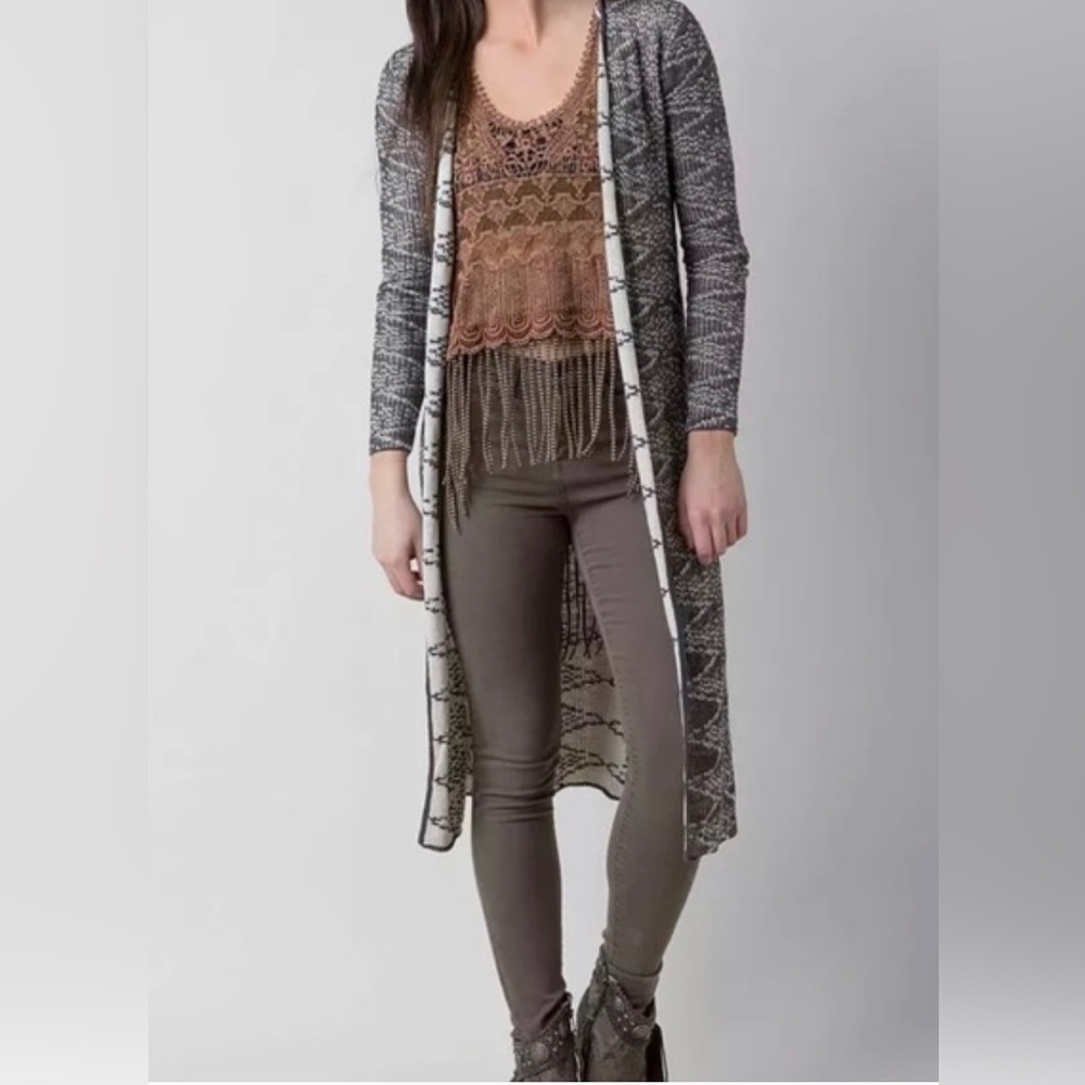 Billabong Womens Small Diamond Reversible Cardigan Long Sleeve Sweater